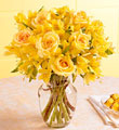 Citrus Burst (10) Bouquet - With Vase